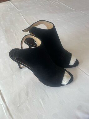 Barney’s New York Suede Open-Toe Heels